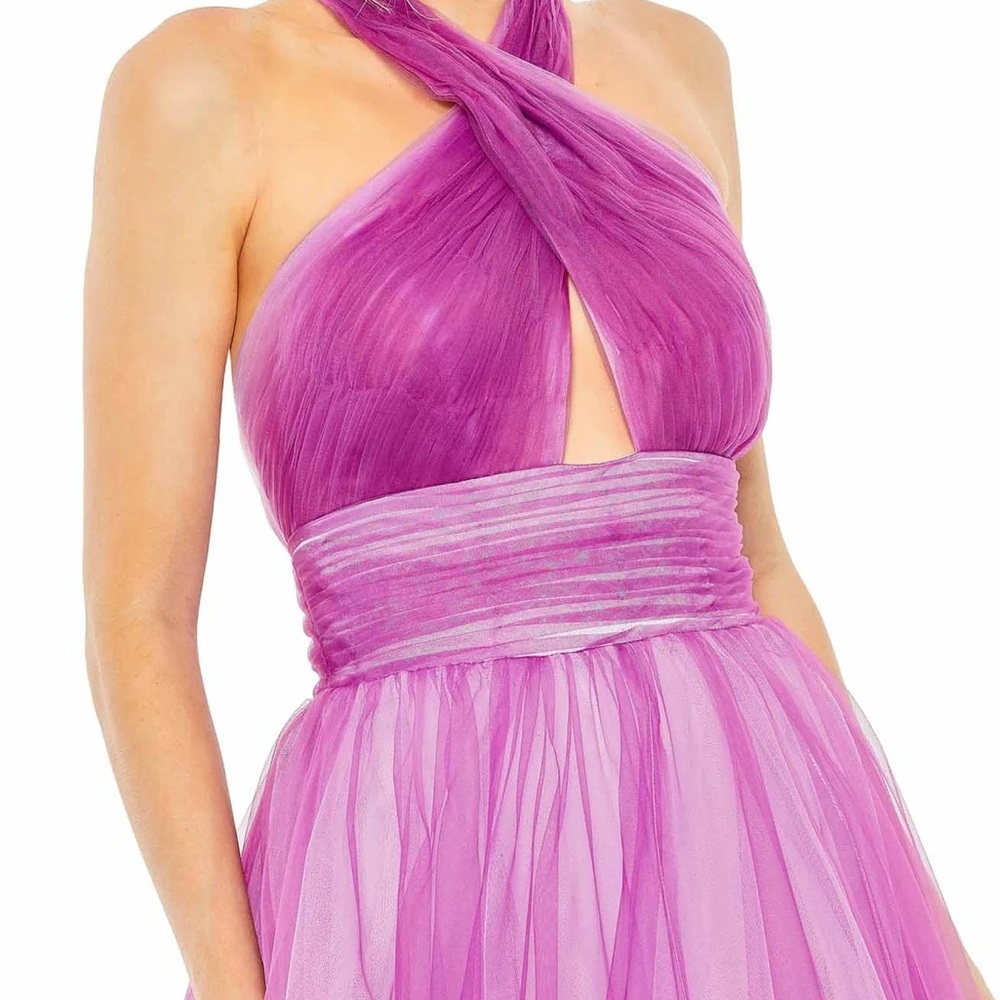 ✔️#52 BNWT MAC DUGGAL PURPLE OMBRÉ HALTER GOWN # 20554